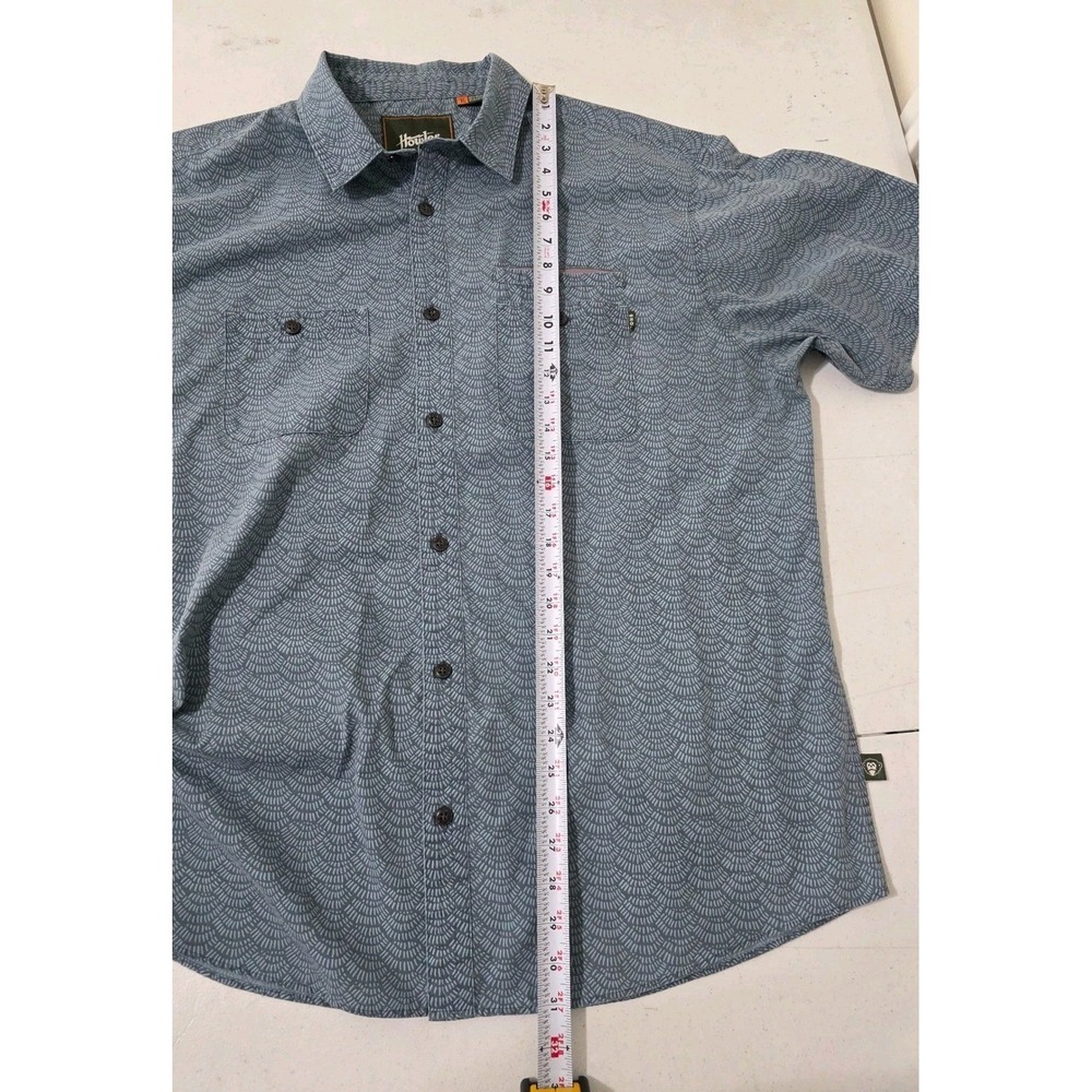 Howler Bros Aransas Shirt Mens XL Blue Geometric Scale Print Button Down SS - Picture 7 of 14
